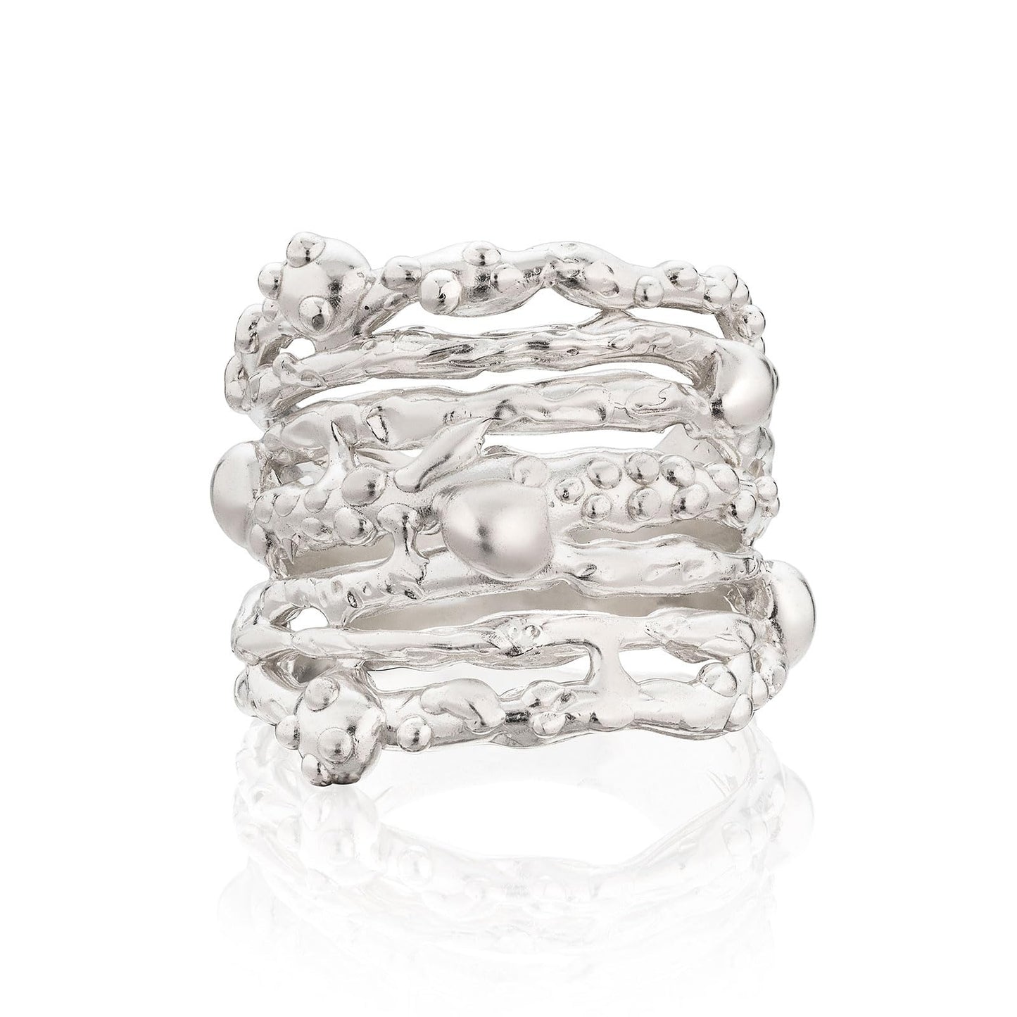 Chunky Organic Wrap Ring | Handcrafted 925 Silver & 14K Gold Plated