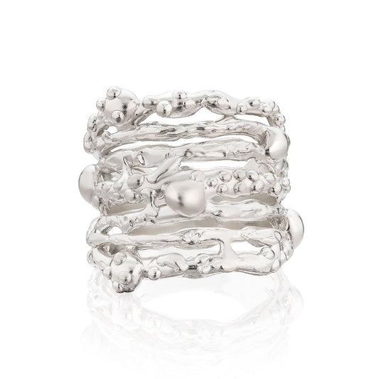 Chunky Organic Wrap Ring | Handcrafted 925 Silver & 14K Gold Plated