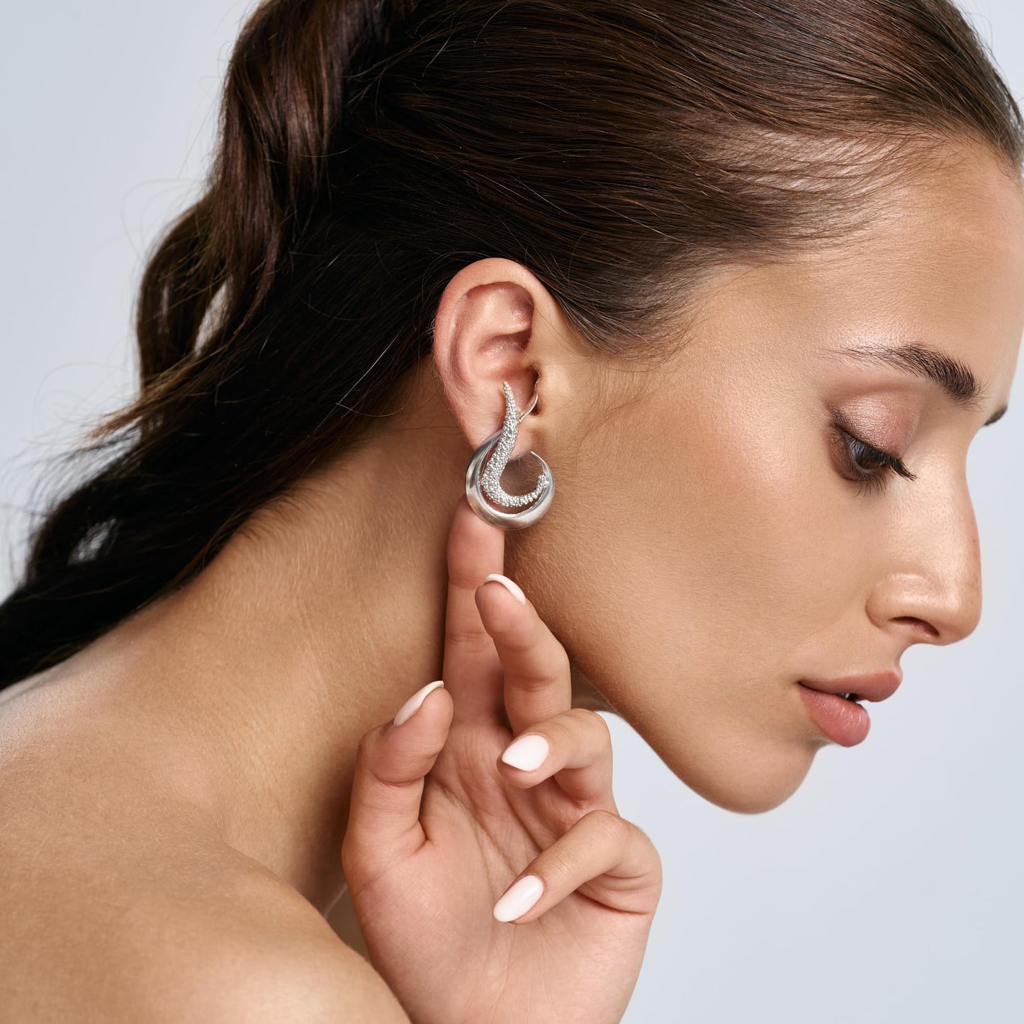 Chunky Sculptural Wave Earrings - Handcrafted 925 Silver Statement Piece