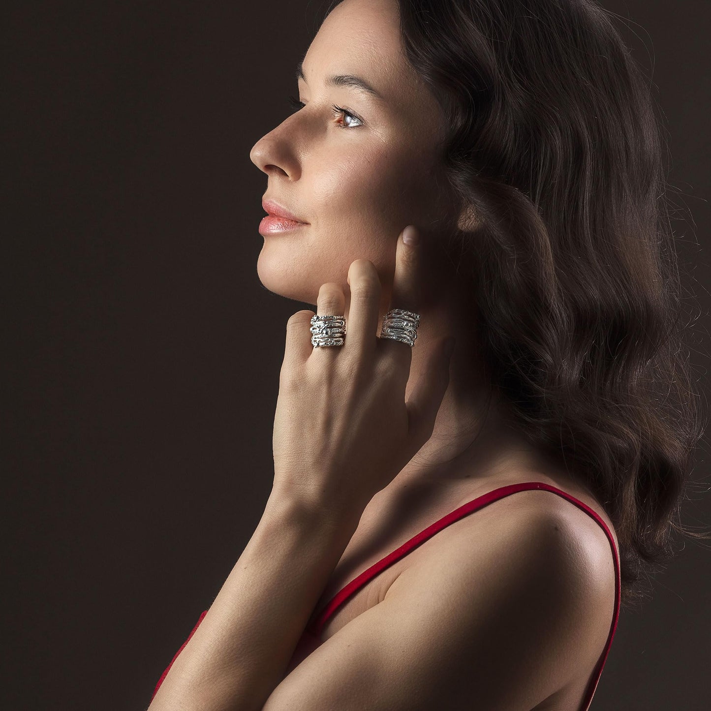 Chunky Organic Wrap Ring | Handcrafted 925 Silver & 14K Gold Plated