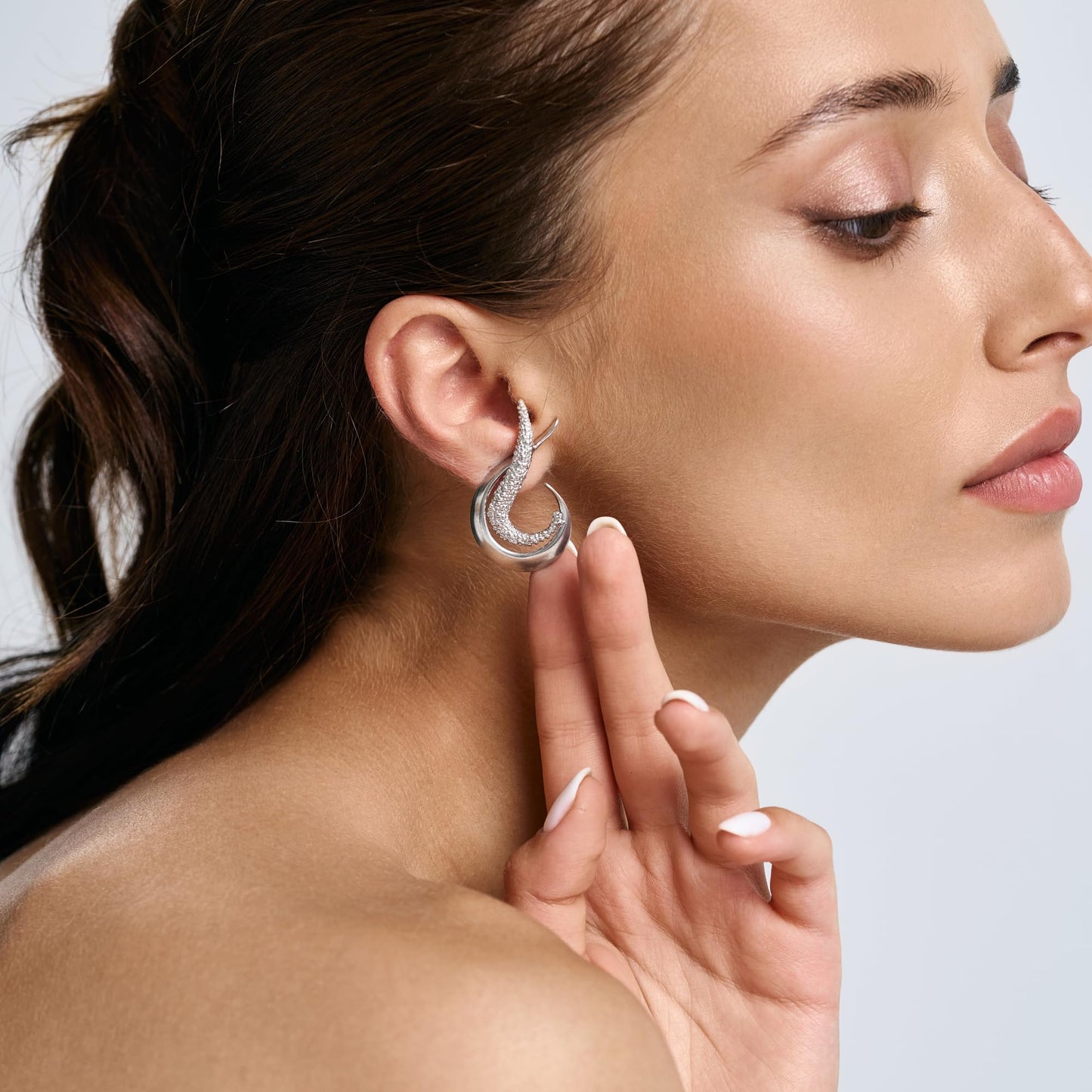 Chunky Sculptural Wave Earrings - Handcrafted 925 Silver Statement Piece