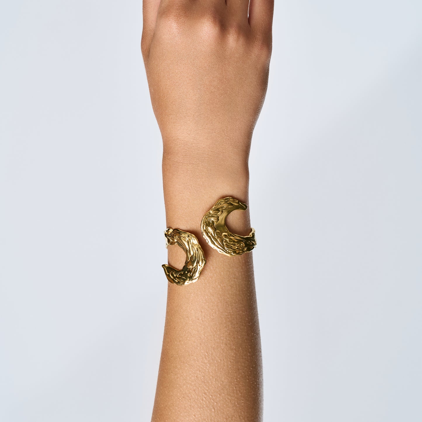 The Molten Sculpture Cuff | 925 Sterling Silver & Heavy 14K Gold Plating
