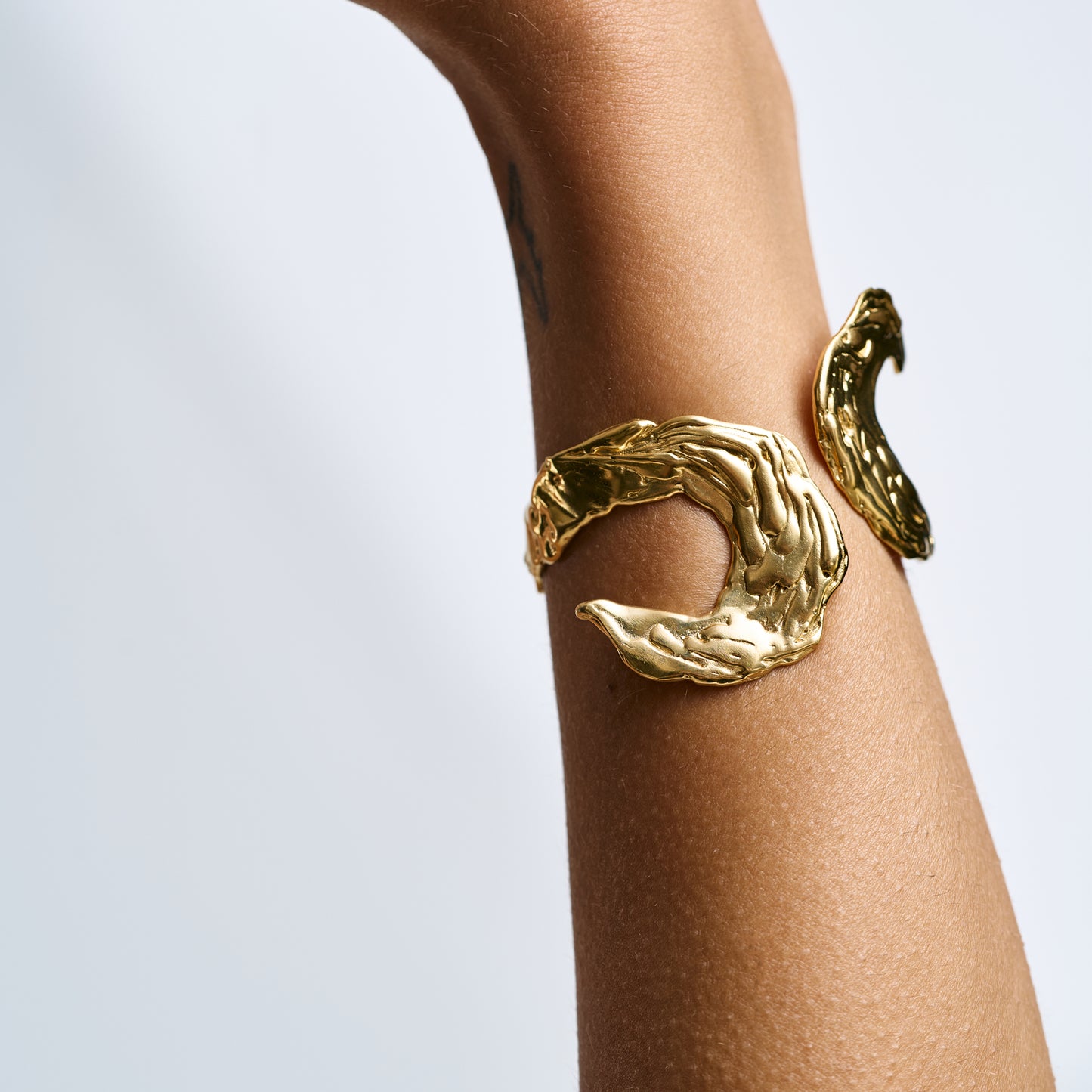 The Molten Sculpture Cuff | 925 Sterling Silver & Heavy 14K Gold Plating
